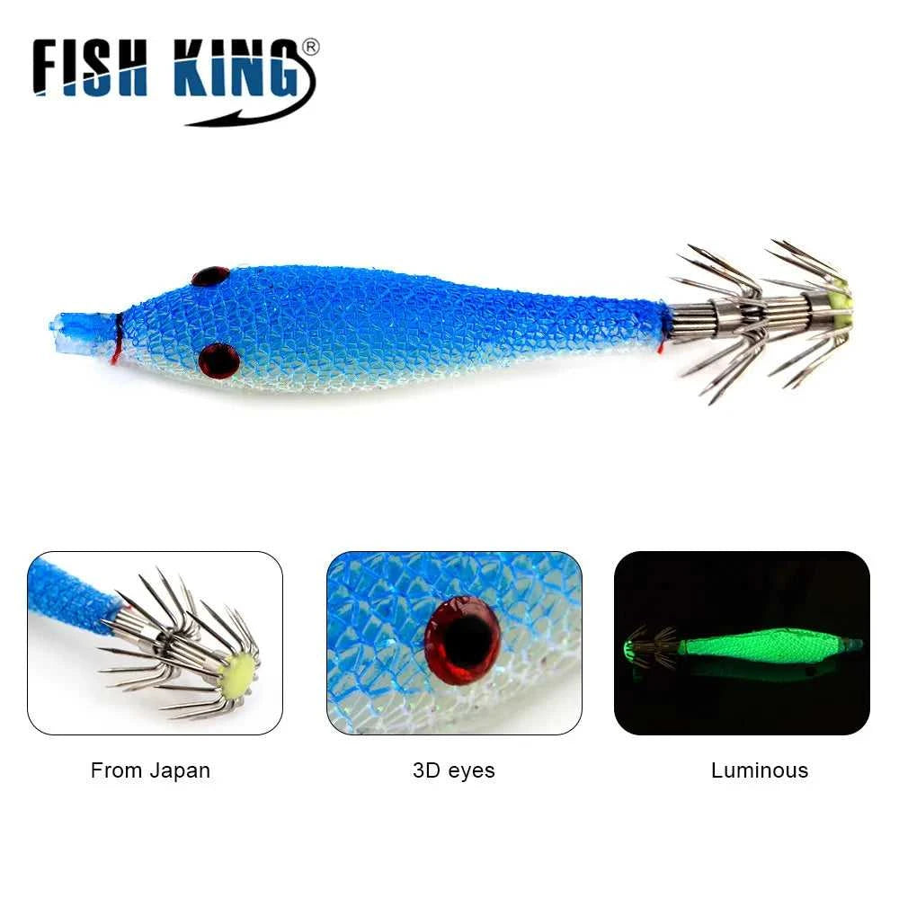 FISH KING Soft Fishing Lure Artificial Squid Hook Jigs Octopus Cuttlefish Shrimp Bait Fishing Tackle 5 Color The jack market .AU The jack market .AU Fishing Gear $ 24 14:200002984#004