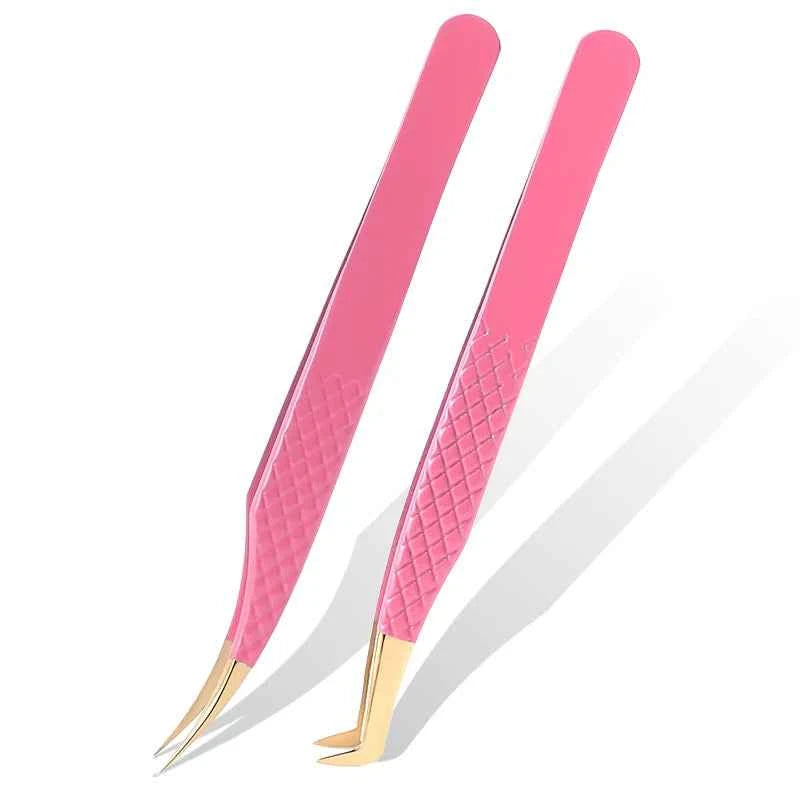 New 1Pc Eyelash Tweezers Anti-static Non-magnetic Professional Pincet 3D Eyelash Extension Tweezer 100% Closure Makeup Tool