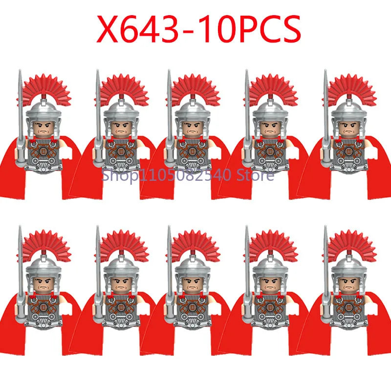 MOC Military Soldier Movie Character Building Blocks Accessories Medieval Castle Knight Helmet Shield Mini Brick Gift Toy E008