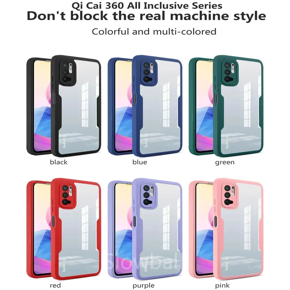 Redmi Note 13 Pro Plus Silicone Case - 360° Shockproof with Built-in Screen Protector for Redmi Note 12 Series