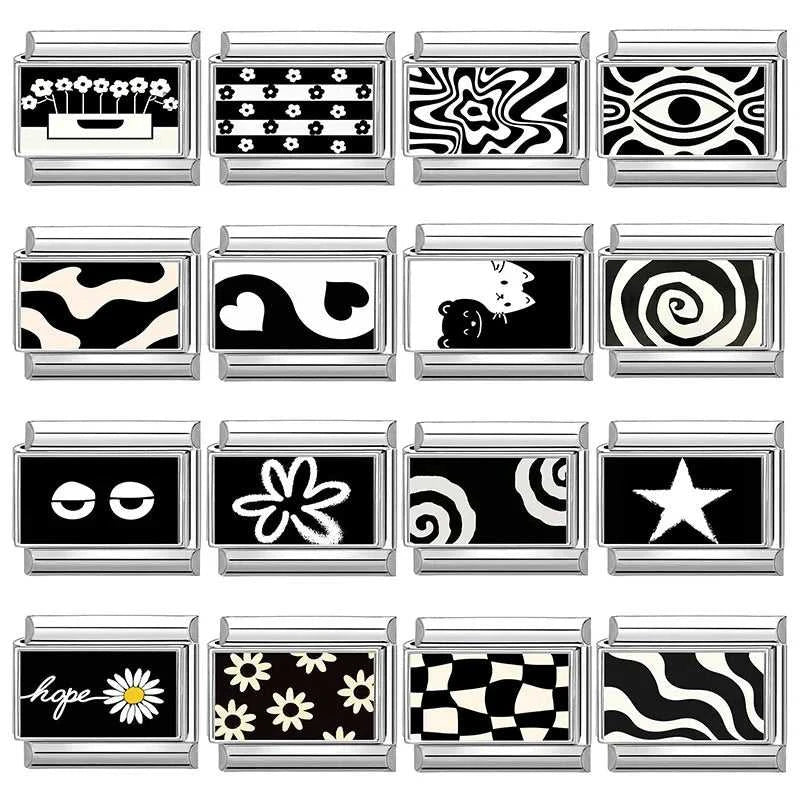 Creative Black Series Cute Rabbit Cat Heart Star Eye Lips Italian Charm Links Fit 9mm Stainless Steel Bracelet DIY Making Gifts The jack market .AU The jack market .AU Jewellery & Chains $ 52 200001034:200003757#A14;200007763:201336100