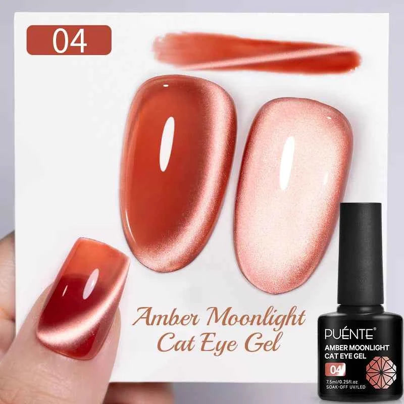 PUENTE Cat Eye Magnetic Gel Nail Polish - Vibrant Starry Galaxy Effect, Soak Off UV, 7.5ML