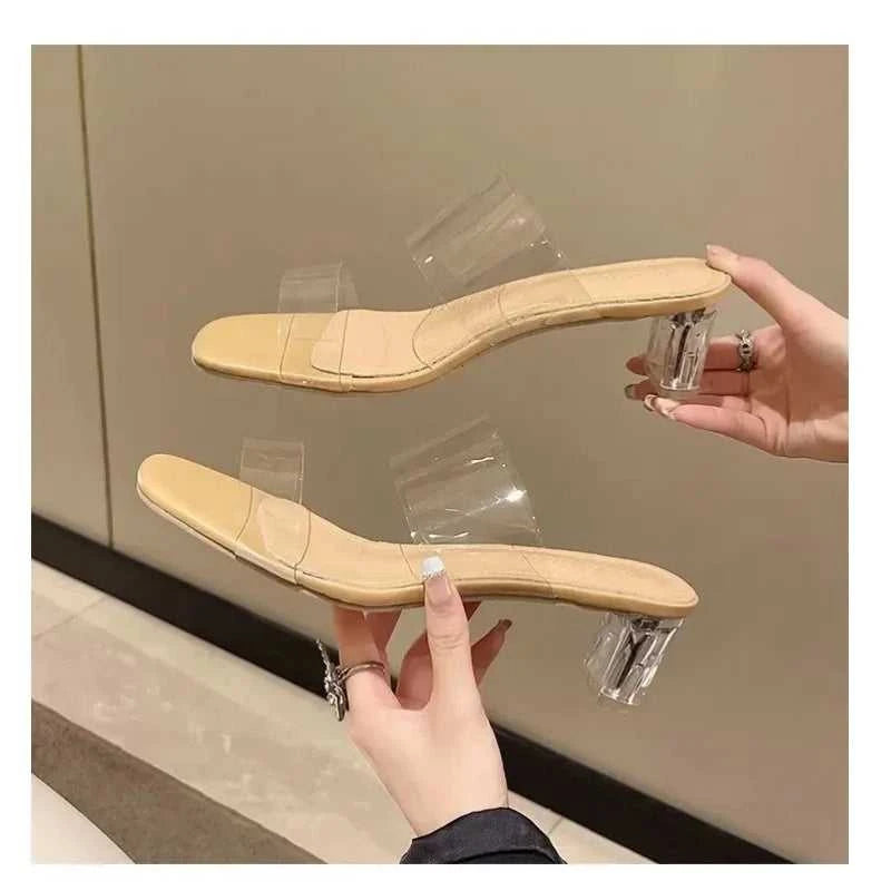 Transparent High Heels Women Square Toe Sandals Summer Shoes Woman Clear High Pumps Wedding Jelly Buty Damskie Heels Slippers The jack market .AU The jack market .AU Step Up Your Style: Trendy Shoes for Every Occasion! $ 72 14:193#Apricot color 5CM;200000124:100013888