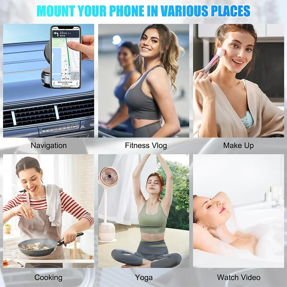 2026 Upgraded Vacuum Magnetic Car Phone Holder 360° Reinforced 96LBS Ultra Suction Cup Phone Mount for MagSafe Cell Phone