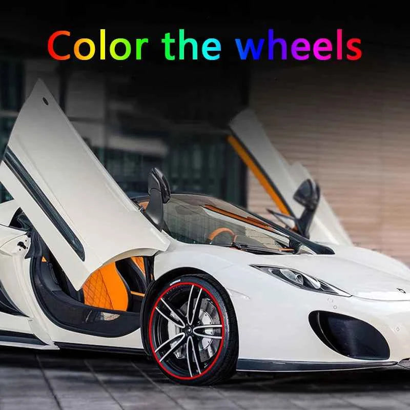 8M Car Wheel Rim Blades Protector Line Tire Guard Decorative Strip Rubber Moulding Trim More Color Car Sticker Styling