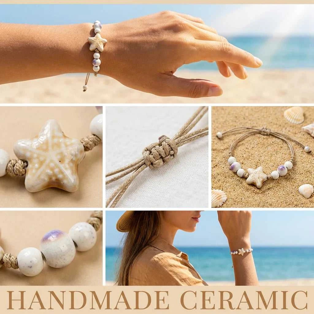 Bohemia Cute Ceramic Starfish Beads Bracelet For Women Handmade Braided Rope Beaded Bracelets Summer Beach Party Charm Jewelry The jack market .AU The jack market .AU Jewellery & Chains $ 46 200001034:361188#BR26Y0107-3