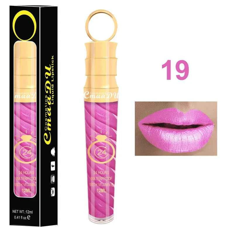 1 Pcs Matte Lip Gloss Waterproof Selection Spiral Glossy Lipstick Long-lasting Non-stick Cup Non-fading Exquisite Gift
