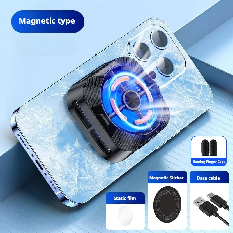 New Mobile Phone PUBG Game Cooler Semiconductor AI Temperature Control with RGB Light Magnetic/Back Clip Cooling Radiator