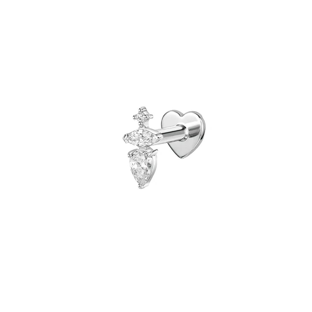 AIDE 925 Sterling Silver 1Pc Mini Shiny Heart/WaterDrop For Women Cartilage Piercing Earring INS Classic Pendant Tassel Gifts The jack market .AU The jack market .AU Jewellery & Chains $ 54 200000226:200006154#26;200001034:361180#1 piece