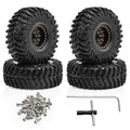 4pcs 63mm 1.0" Metal Beadlock Wheel Tire Set For 1/18 RC Crawler Car  SCX24 FMS Ascent-18  Upgrade Parts Accessories