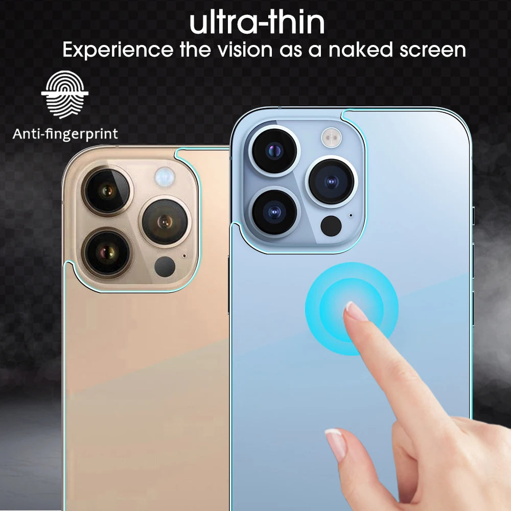 3PCS Back Tempered Glass For iPhone 16E 12 13 Mini 11 13 14 15 16 Pro Max Plus Phones Screen Protector Film