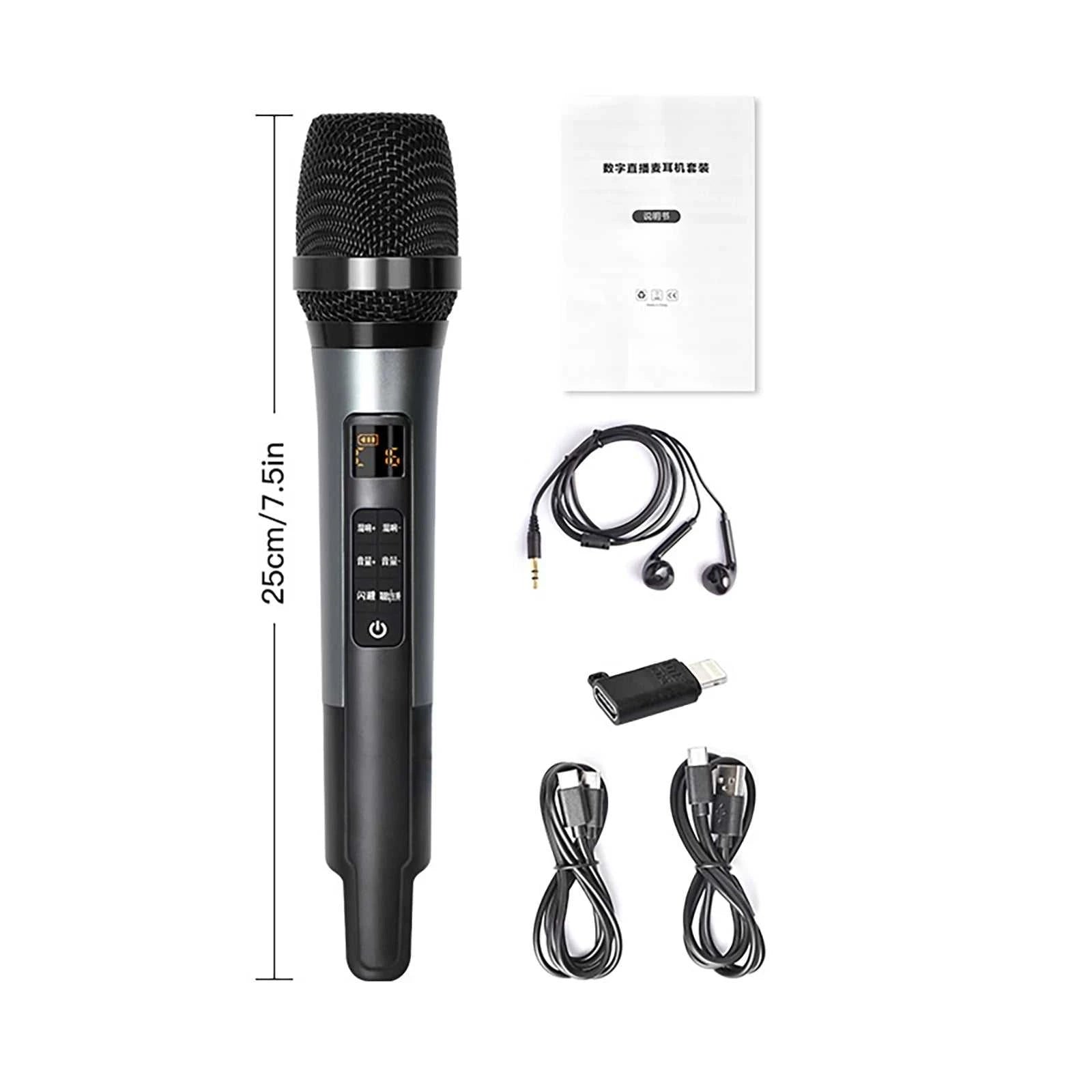 Handheld Microphone with Sound Card Effects All-in-One Noise-Canceling Mic Reverb Connecting Cell Phone for Equipment Live The jack market .AU The jack market .AU Accessories Electronics $ 101 14:193#black