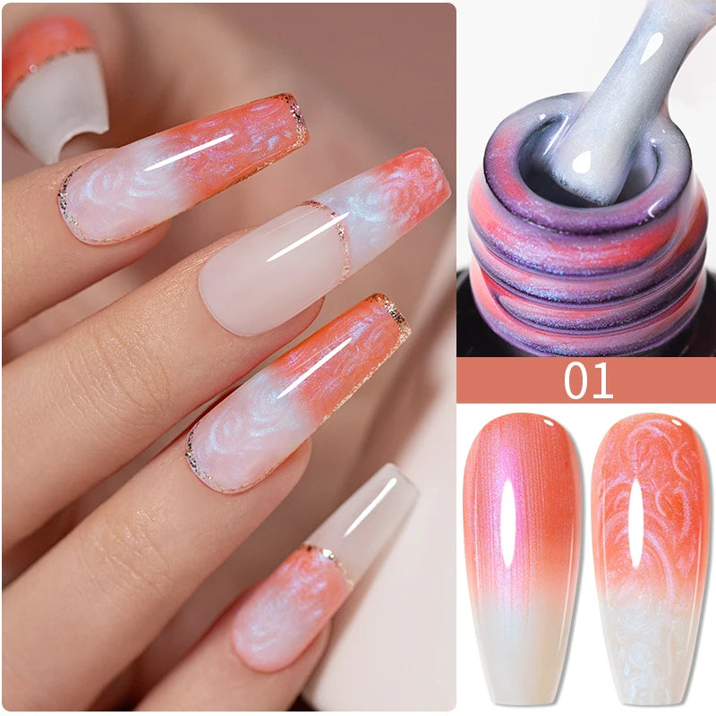 PUENTE Cat Eye Magnetic Gel Nail Polish - Vibrant Starry Galaxy Effect, Soak Off UV, 7.5ML