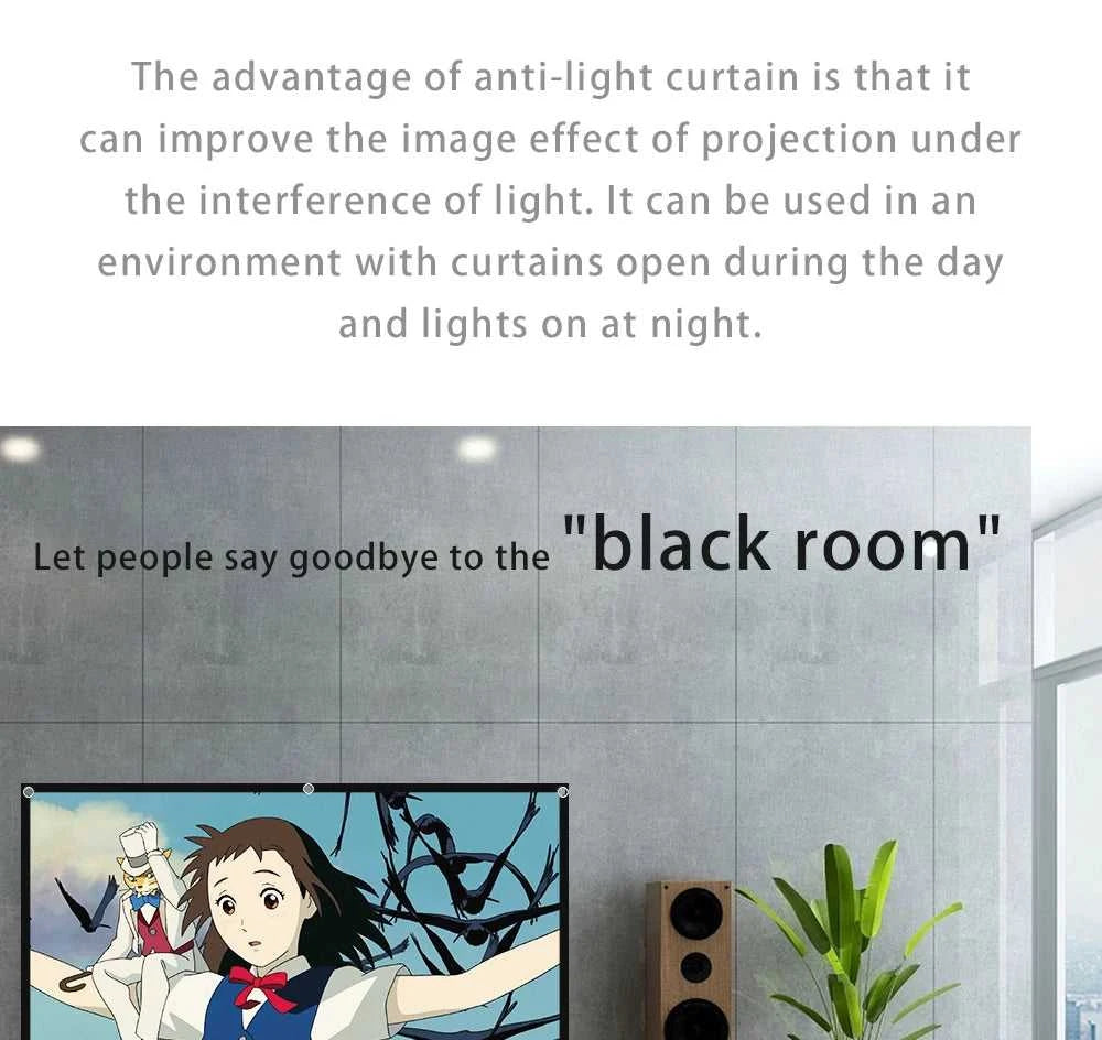 ZHNUWIE Projector Screen 16:9 Metal Anti Light Curtain Reflective Fabric Cloth For YG300 XGIMI H3 HALO Mogo Xiaomi DLP Projector The jack market .AU The jack market .AU Accessories Electronics $ 71 977:202689808