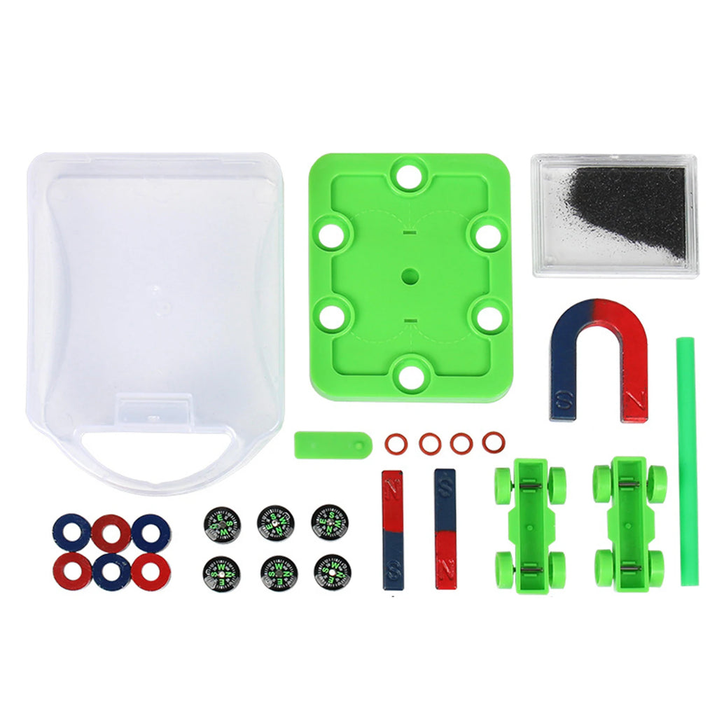 Science Magnet Set Basic Physics Principles Bar Ring Horseshoe Compass Children Educational Experiment Tools
