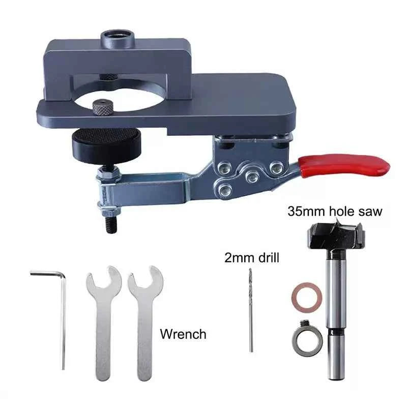 Woodworking Upgrade 35mm Concealed Hinge Jig Kit Hinge Boring Jig Drilling Guide Locator for Face Frame Cabinet Cupboard Tools