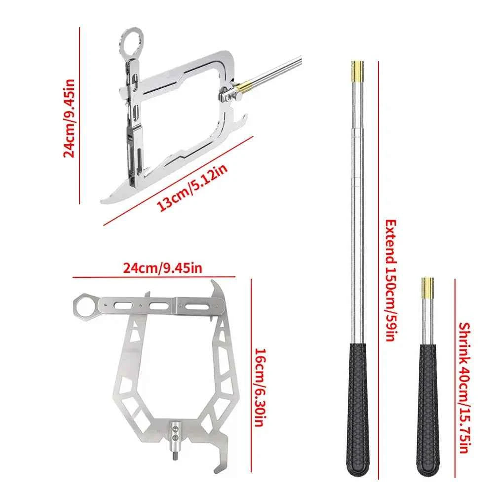 Portable Stop Ship Kayak Accessories Boat Tool Multi-Purpose Mooring Rope Dock Hook Stainless Steel Long-distance Threader