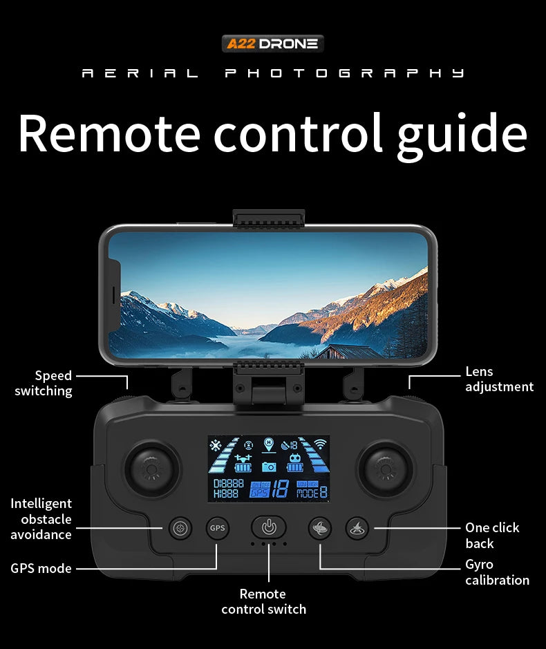 2024 NewS155 Drone With 8K Camera A22 360° Laser Obstacle Avoidance 5G Digital Image Transmission PTZ Anti-Shake EIS Camera FPV