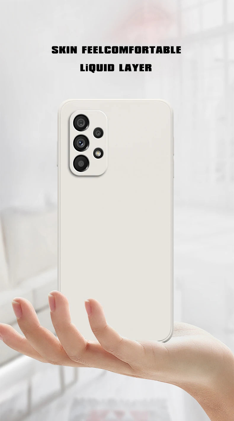 Original Silicone Case On For Samsung A13 A23 A33 A53 A73 A14 A24 A34 A54 A05 A15 A25 A35 A55 5G Cover Cases