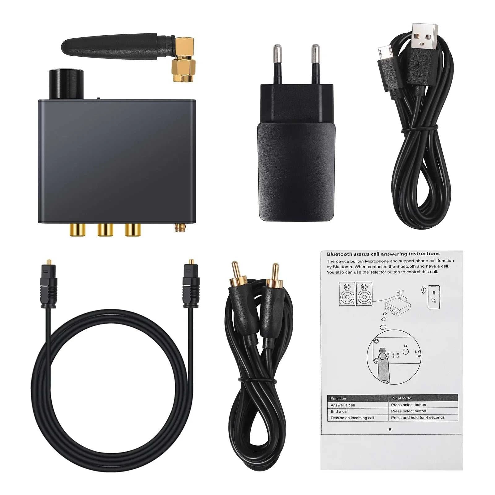 192k Bluetooth-compatible DAC Converter with Headphone Amp Digital To Analog Converter 3.5mm Audio Adapter Support AAC HomeAudio The jack market .AU The jack market .AU Accessories Electronics $ 86 14:29#EU Plug 5V1A;200007763:201336100