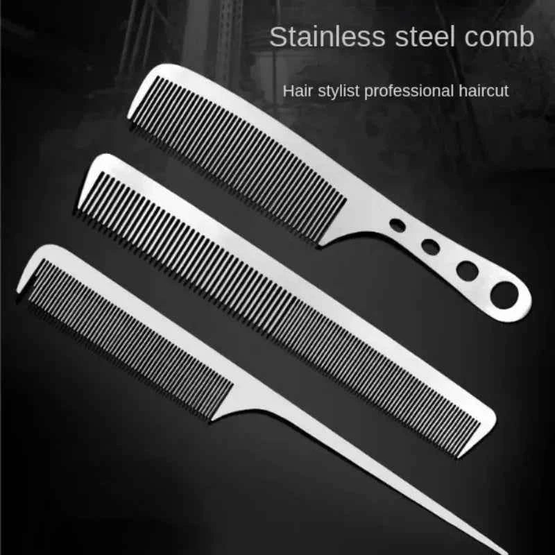 Titanium Steel Hair Comb - Ultra Thin, Anti-Static Design for Professional Barbers and Stylish Men