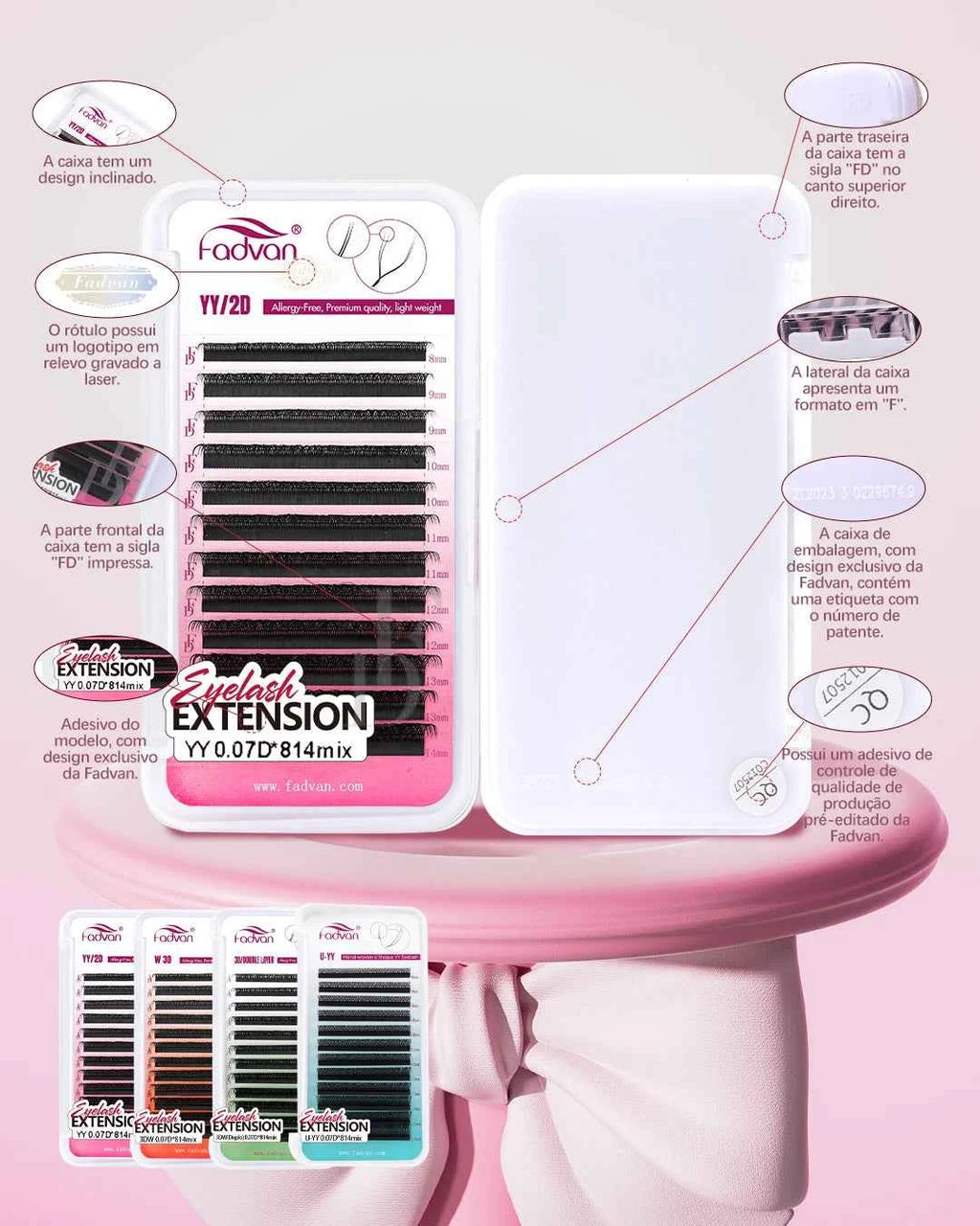 FADVAN W Shape 5D Cluster Lashes - 10Pcs Soft Natural Eyelash Extensions, 0.07mm, Perfect for Professionals