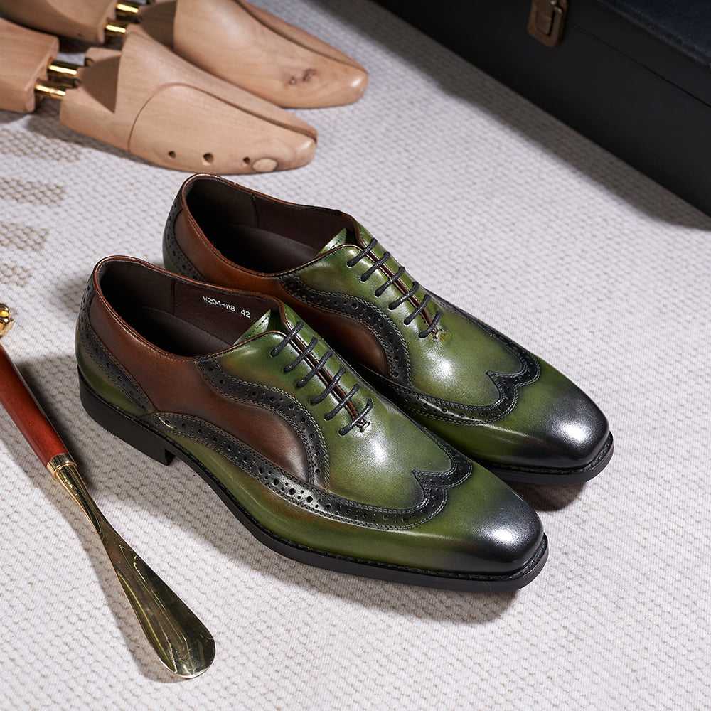 Luxury Italian Men's Oxfords Genuine Leather Brogue Wingtip Wedding Party Dress Shoes for Men Classic Lace-Up Office Formal Shoe The jack market .AU The jack market .AU Step Up Your Style: Trendy Shoes for Every Occasion! $ 130 14:175#Green;200000124:200000288#US 7.5