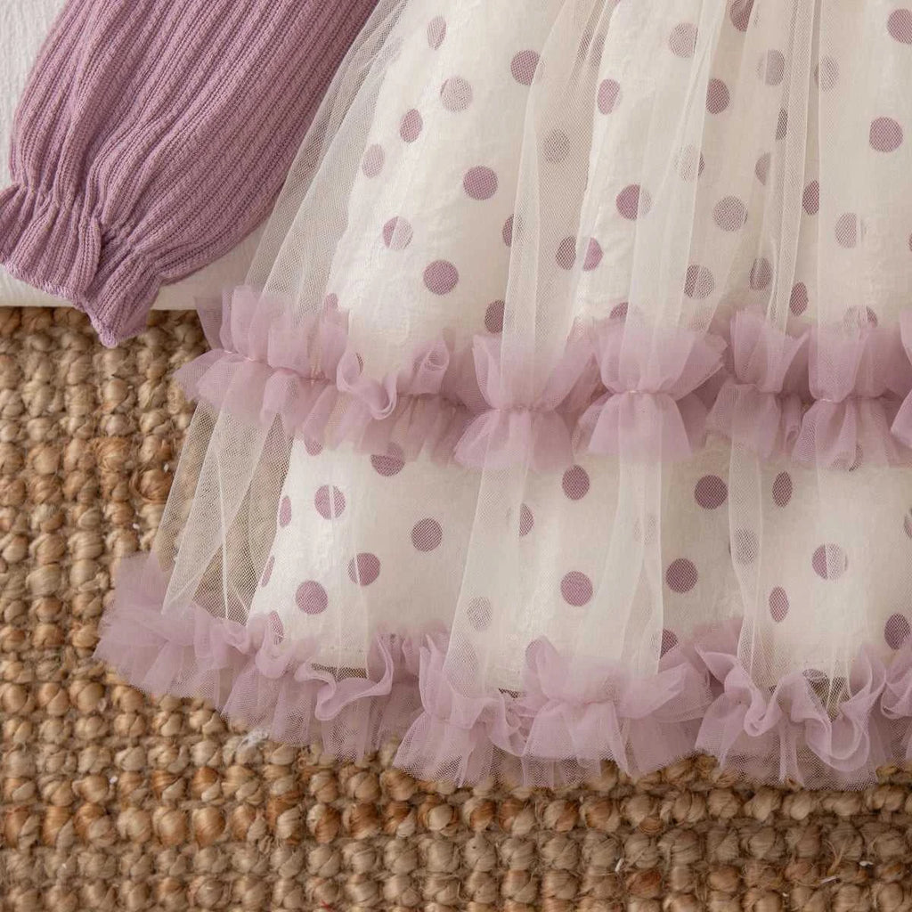 Baby Girl Birthday Party Dress Tulip Polka Dot Knitted Doll Neck Mesh Baby Girl Dress Gentle And Sweet Baby Girl Clothing The jack market .AU The jack market .AU Mum & Kids: Essential Products for Every Family $ 30 14:496;200000463:200661895#L(9-12M)