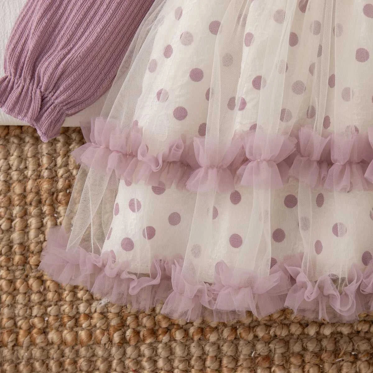 Baby Girl Birthday Party Dress Tulip Polka Dot Knitted Doll Neck Mesh Baby Girl Dress Gentle And Sweet Baby Girl Clothing The jack market .AU The jack market .AU Mum & Kids: Essential Products for Every Family $ 30 14:496;200000463:200661895#L(9-12M)