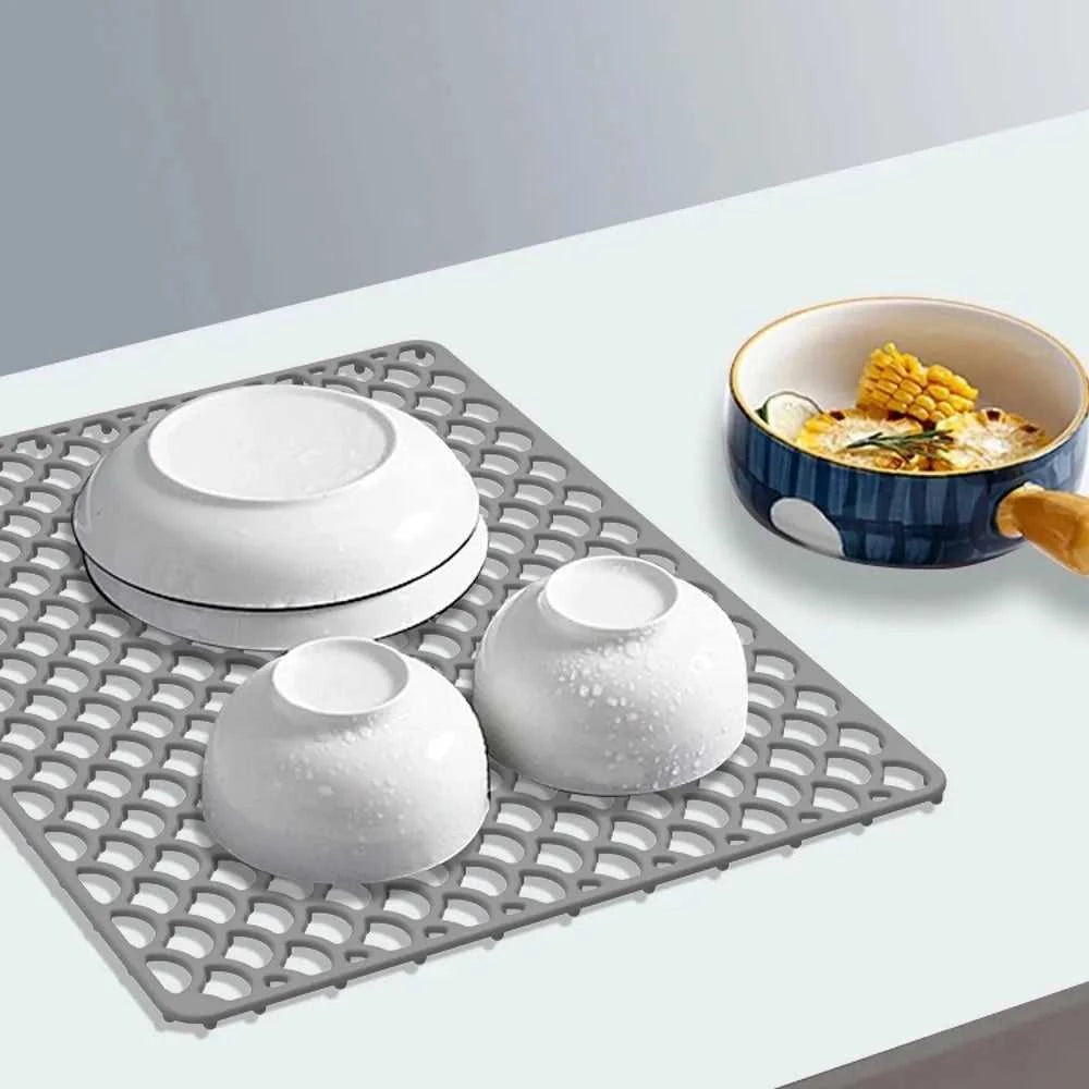 New Silicone Sink Protector Mat Anti Slip Multi Functional Non-slip Sink Mat Heat Resistant Foldable Dishes Drying Mats Kitchen The jack market .AU The jack market .AU $ 60 14:202732816#42cm Grey