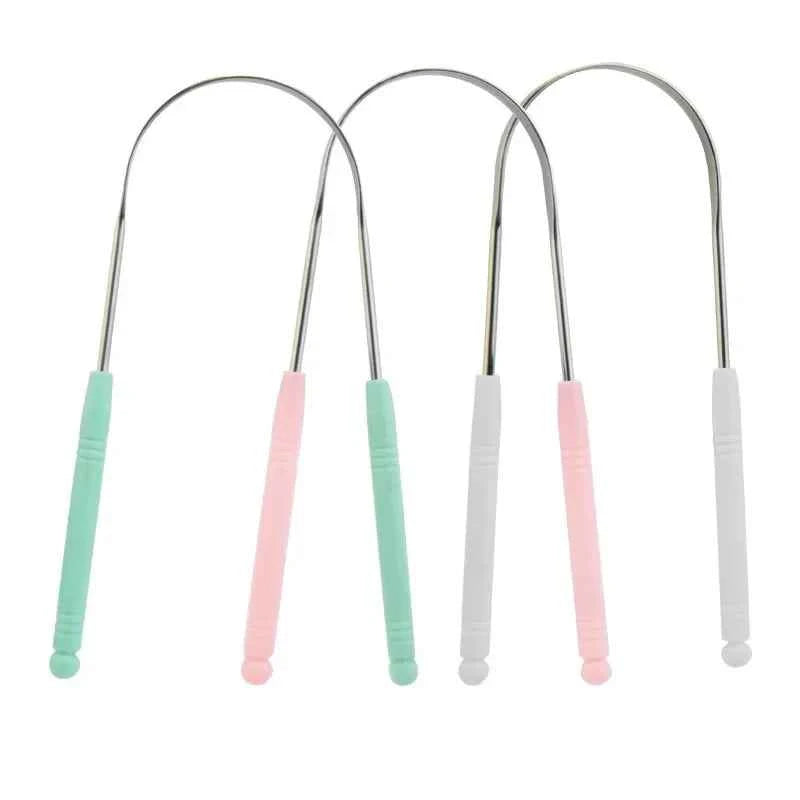 FreshBreeze Stainless Steel Tongue Scraper - Coated U-Shaped Design for Ultimate Oral Hygiene & Fresh Breath