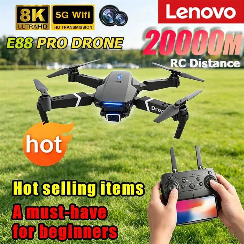 Lenovo New Drone E88 Pro RC 20000M Quadcopter Drone FPV WiFi Foldable With Mod Altitude Resistance 8K Camera Wide-angle Shootin The jack market .AU The jack market .AU Drones $ 78 14:29#B-no-Cam
