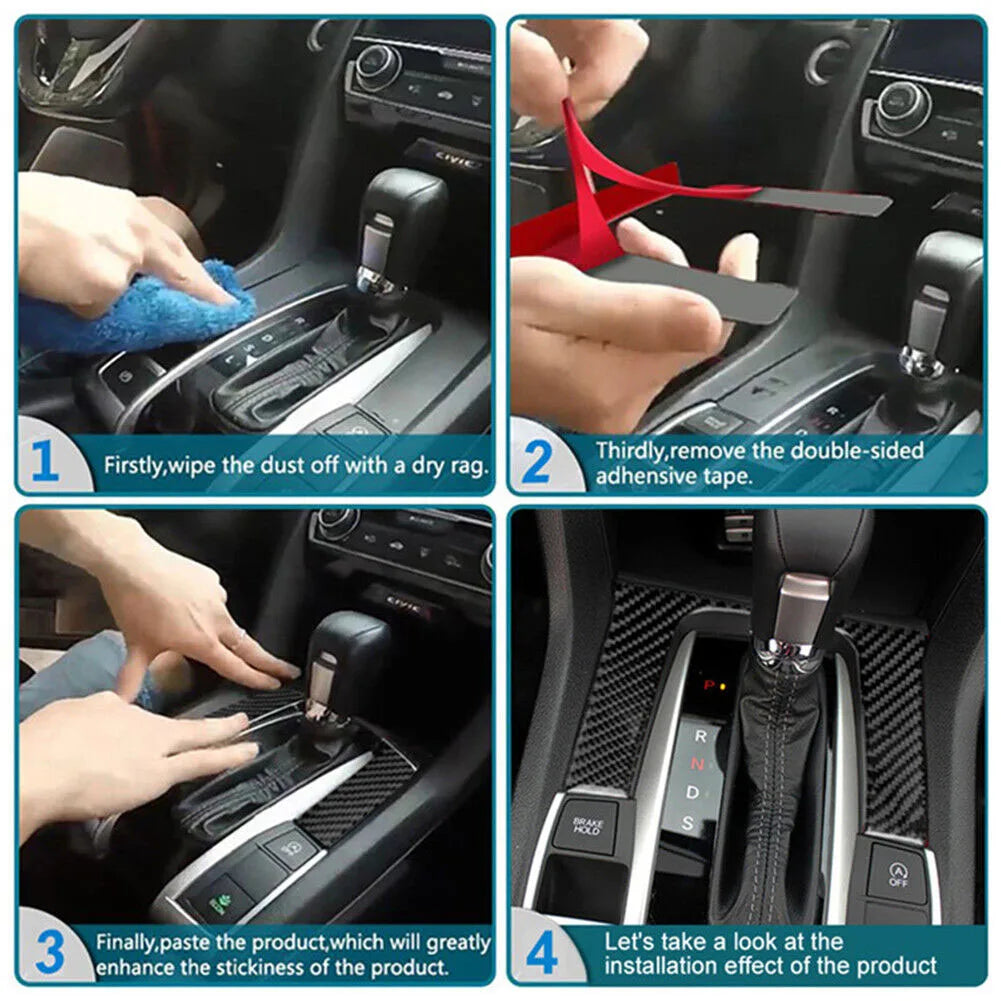 12pcs car Side Air Vent Cover Trim For Ford for Fiesta 2011-2015 Carbon Fiber Interior Side Air Vent Cover Trim car Accessories