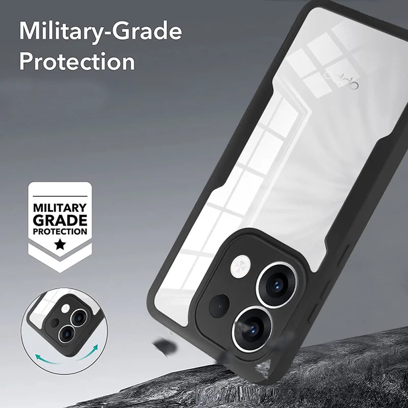 OPPO 360 Full Body Heavy Duty Case - Double-Sided Transparent Soft Cover for Reno 4Z, 5 Lite, 5Z, 7 & 5G