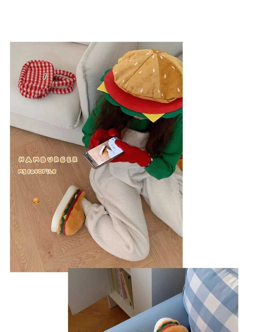Funny Cute Hamburger Home Slippers Shoes For Men And Women Indoor Household Slippers Warm And Non Slip Winter Fun Couple Cotton The jack market .AU The jack market .AU Step Up Your Style: Trendy Shoes for Every Occasion! $ 75 14:366#Package Cute Burger;200000124:201446565