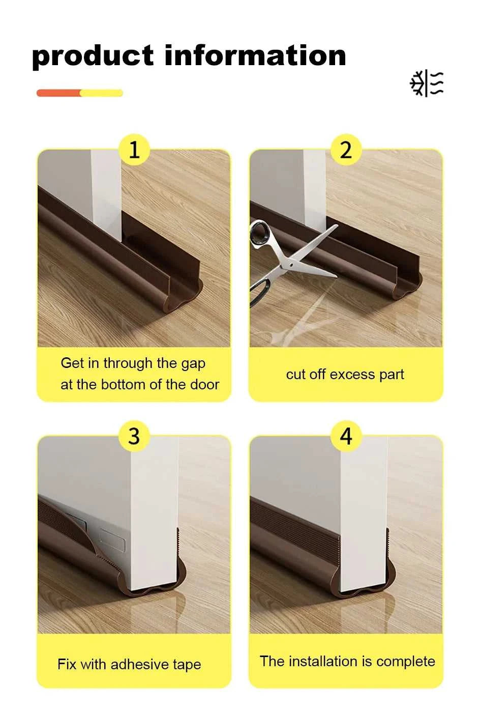 PVC Adjustable Door Bottom Seal Strip Weather Strip Under Door Draft Stopper Thicker Anti-Cold Gap Blocker Sealing Weather Strip The jack market .AU The jack market .AU Home $ 52 14:365458#brown B10494A
