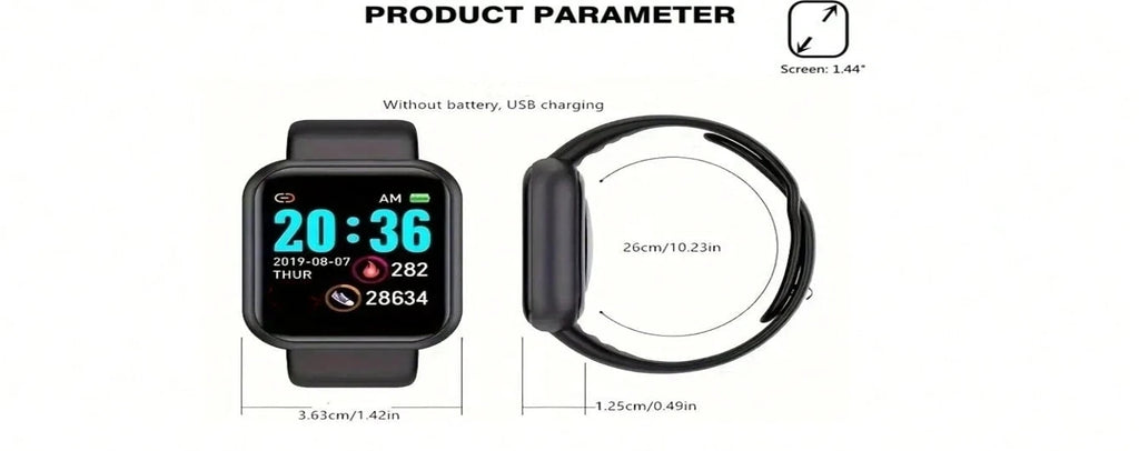 Multifunctional Smart Watch D13 for Men & Women - Bluetooth Fitness Tracker, Music Player, Sleep Monitor & Sports Bracelet