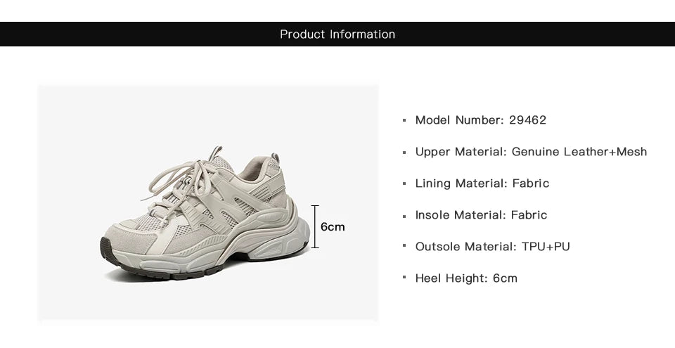 BEAUTODAY Platform Sneakers Women Mesh Solid Color Breathable Trainers Lace-up Round Toe Thick Sole Ladies Shoes Handmade 29462