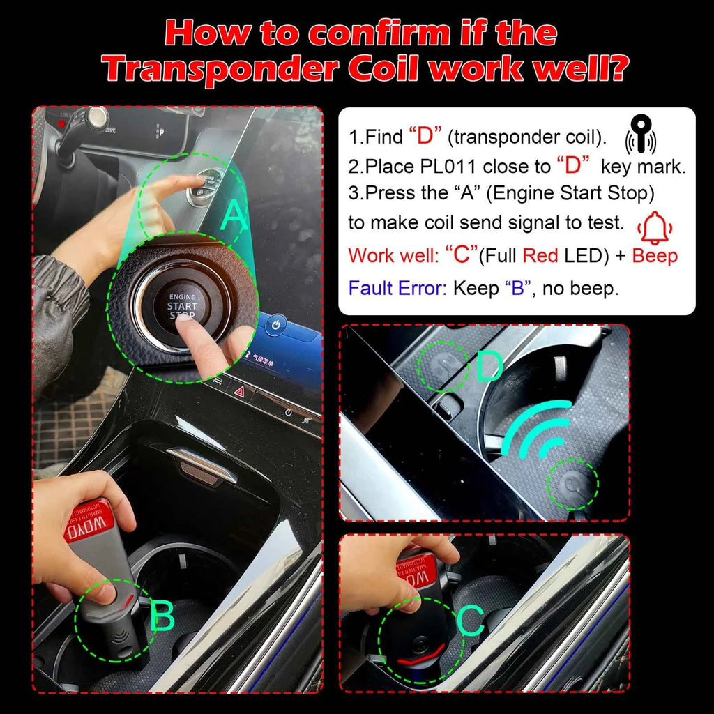 PL011 PKE LF Locator Intelligent Key Systems Transponder Coils Locate Meter Automotive High Frequency LF Antenna Tester