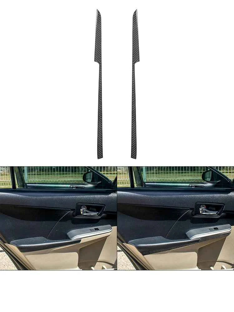 Carbon Fiber Material Black Stickers Cover Trim For Toyota Camry 2012 2013 2014 Car Interior Decorative Accessories