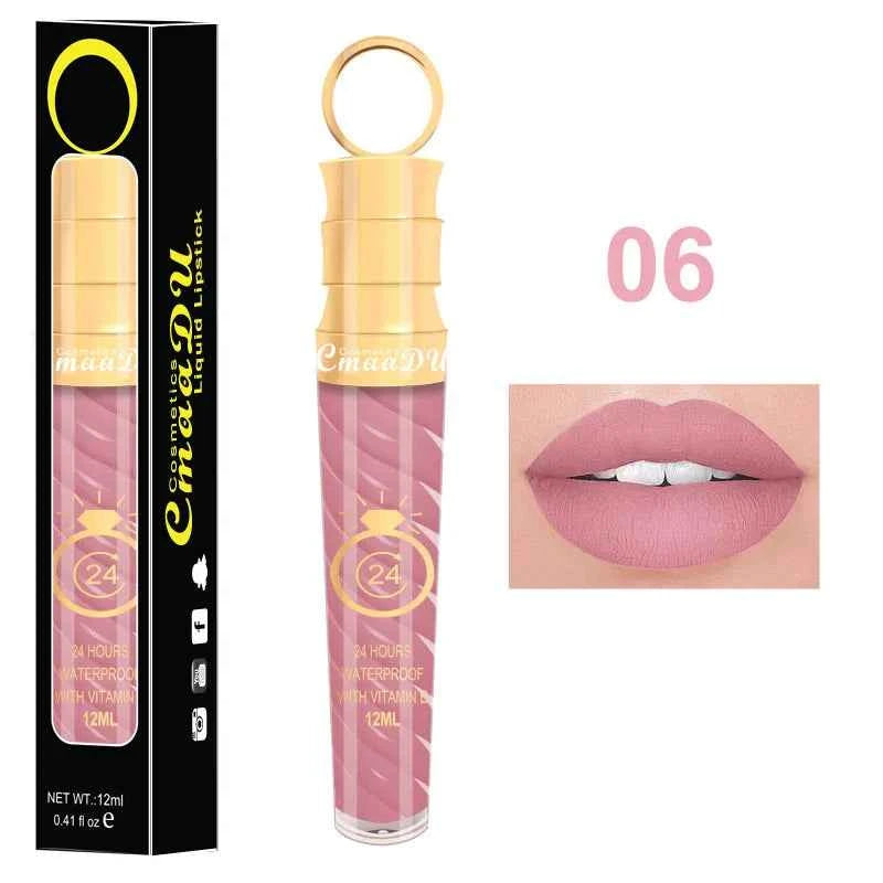 1 Pcs Matte Lip Gloss Waterproof Selection Spiral Glossy Lipstick Long-lasting Non-stick Cup Non-fading Exquisite Gift