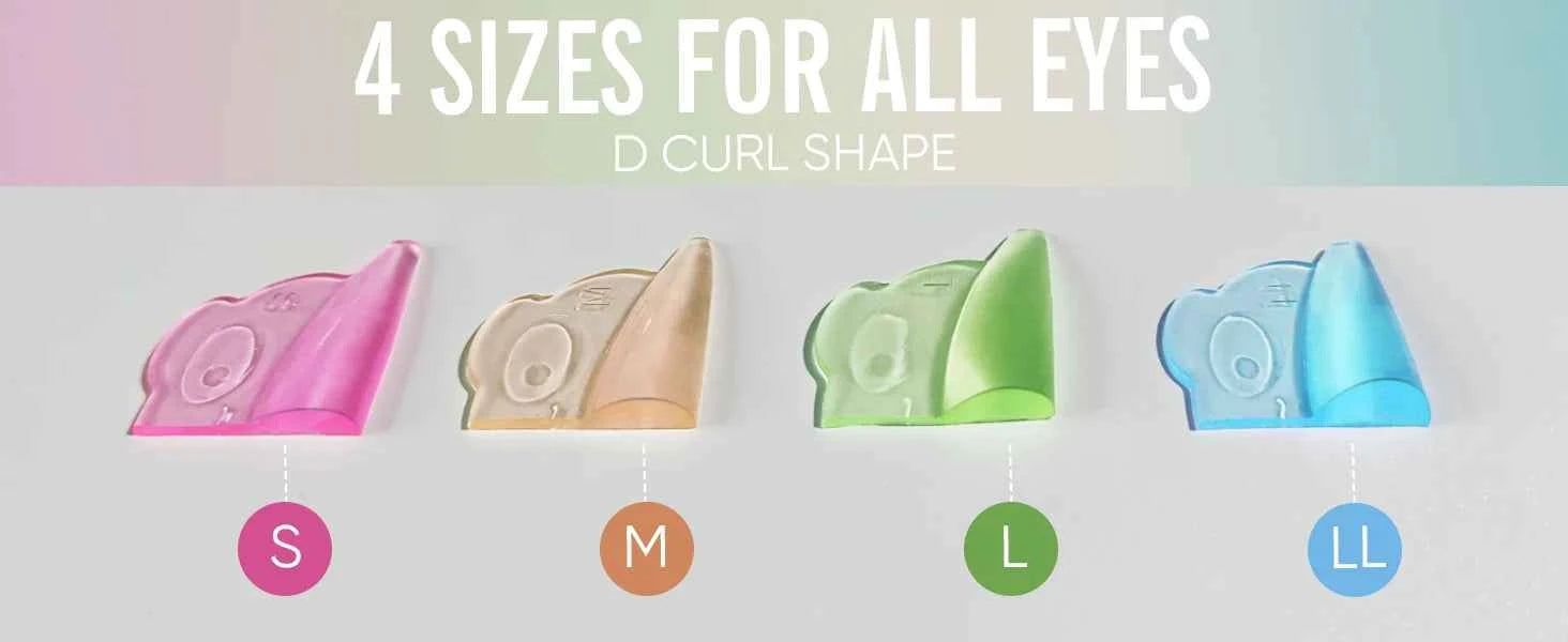 Libeauty U Curl Silicone Eyelash Perm Rods - 4 Pairs with Free Glue for Stunning 3D Lash Lifts