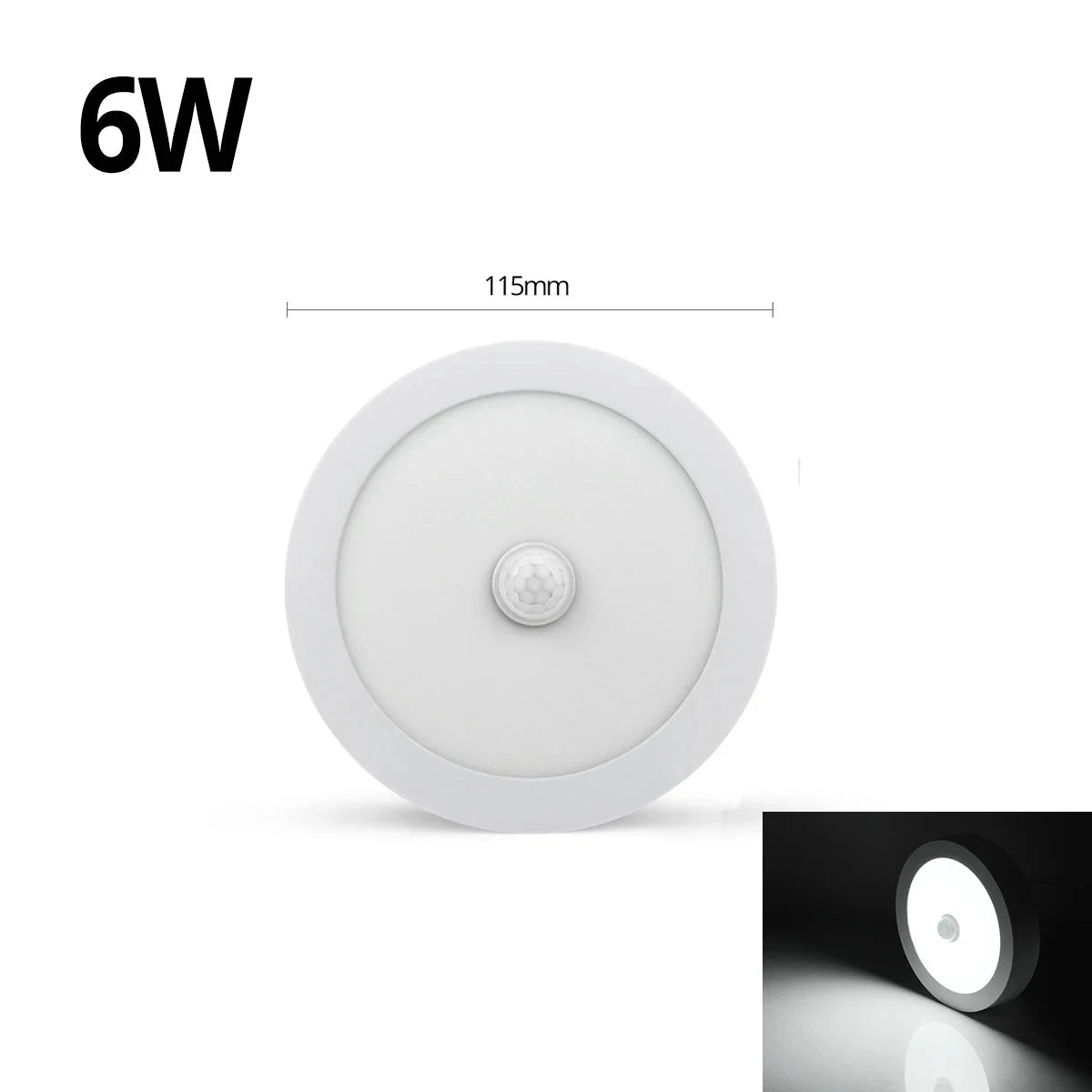 LED Panel Light With PIR Motion Sensor Ceiling Mounted 6W 12W 18W AC 85-265V Corridor Lamp Indoor Lighting lampara techo The jack market .AU The jack market .AU Home $ 55 136:173#6W White
