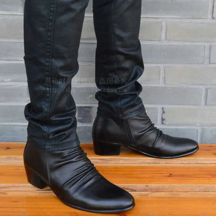 Fashion Genuine Leather Men Ankle Boots High Top Zip Suit Shoes Black Dress Boots Spring Autumn Leather Shoes Men Leather Boots The jack market .AU The jack market .AU Step Up Your Style: Trendy Shoes for Every Occasion! $ 106 14:193;200000124:200000338