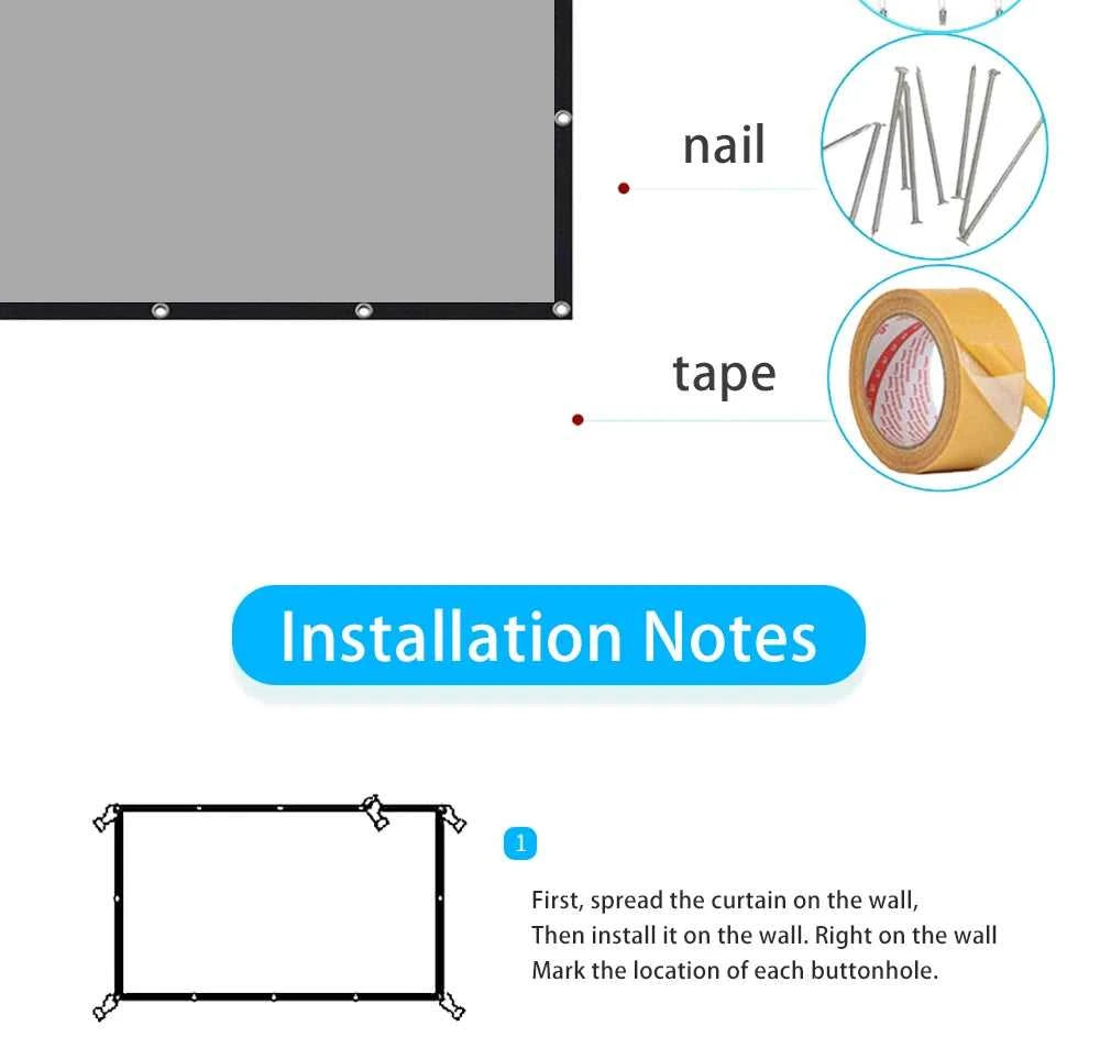 ZHNUWIE Projector Screen 16:9 Metal Anti Light Curtain Reflective Fabric Cloth For YG300 XGIMI H3 HALO Mogo Xiaomi DLP Projector The jack market .AU The jack market .AU Accessories Electronics $ 71 977:202689808