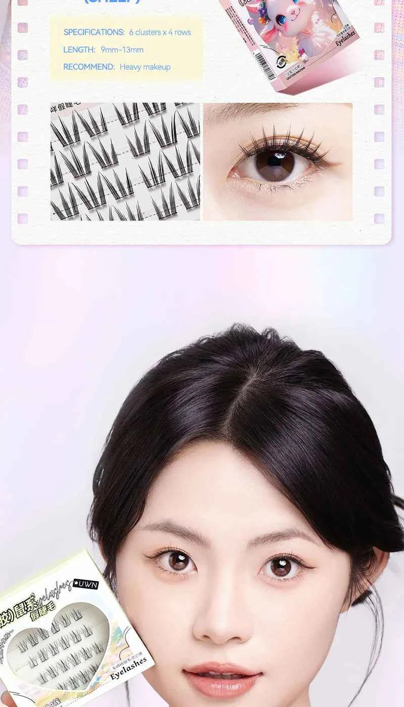 Animal Series No-Glue False Eyelashes - Natural Curl & Volume, Easy Application for Beginners