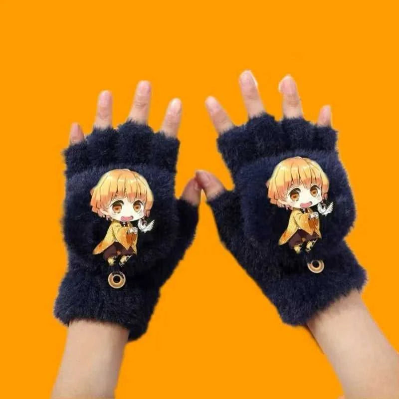 New Demon Slayer Tanjiro Kamado Nezuko Agatsuma Zen'itsu creative high-value DIY cartoon printed student warm flip mittens gift The jack market .AU The jack market .AU Little Wonders $ 61 14:193#gloves-01;977:1462#Flip-top gloves