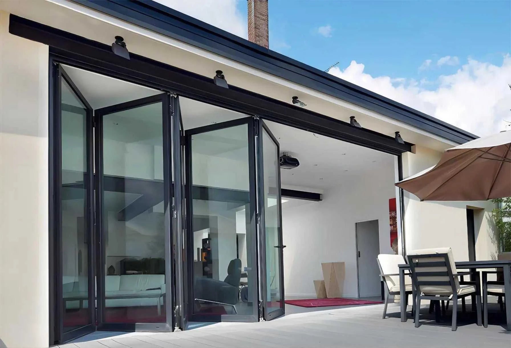 Exterior Patio Doors Modern Waterproof Glass Bifold Door for House Thermal Break Aluminum Accordion Type Folding Door The jack market .AU The jack market .AU Home $ 5122 14:193#White-4mx2.2m