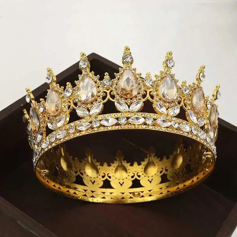 Wholesale Gold Crystal Headdress Prom Pageant Full Round Circle King Crowns For Cake Decoration The jack market .AU The jack market .AU Jewellery & Chains $ 65 200001033:200025551#C21;351:200001569