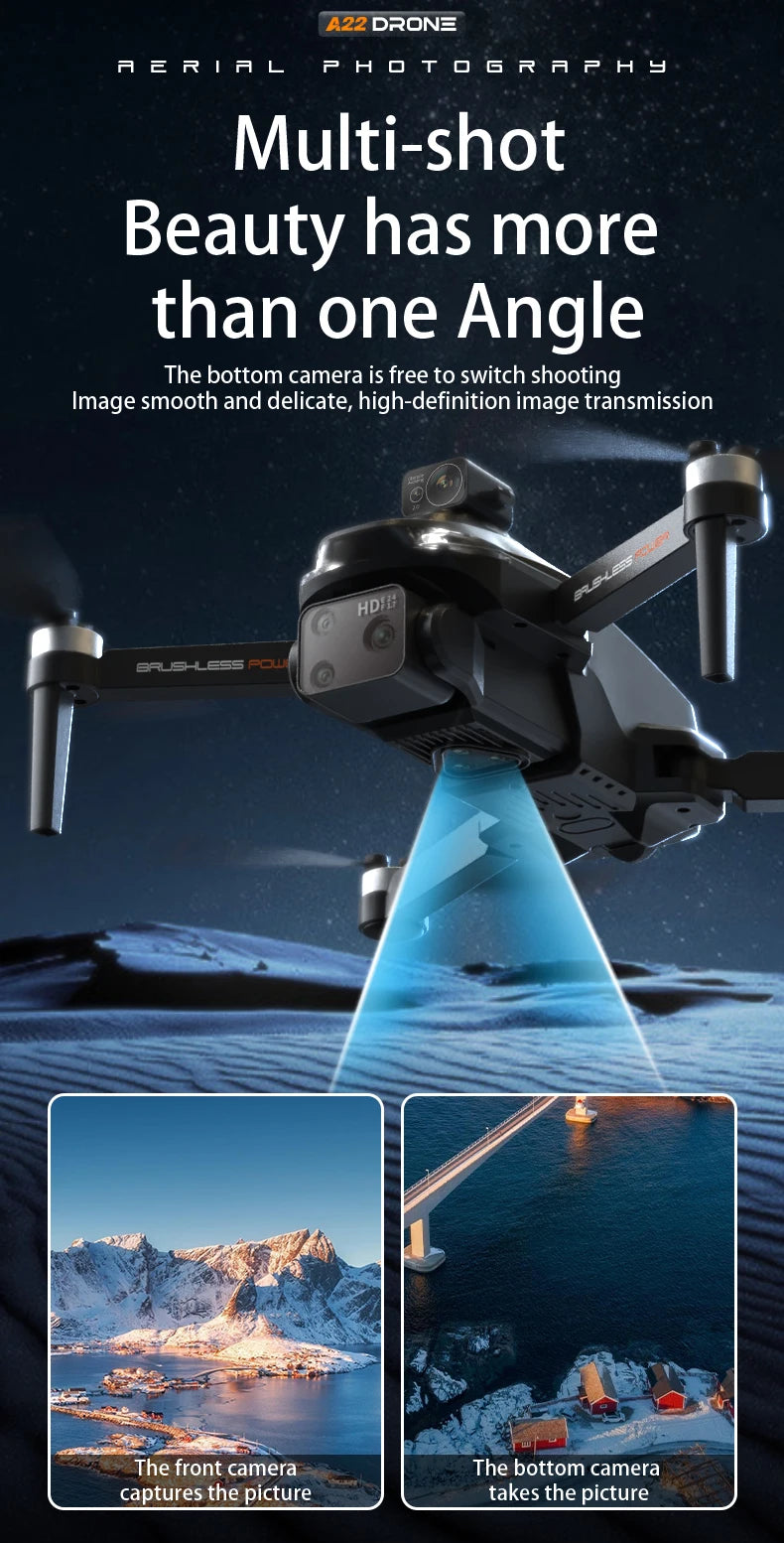 2024 NewS155 Drone With 8K Camera A22 360° Laser Obstacle Avoidance 5G Digital Image Transmission PTZ Anti-Shake EIS Camera FPV